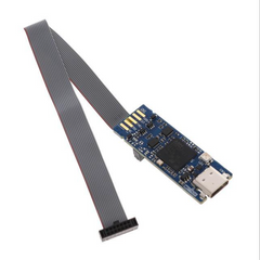 STLINK-V3MINIE is a portable version easy‑to‑use debugger and programmer including STDC14 interface with its flat cable and on‑board pads for board‑to‑board (BTB) card edge connector.